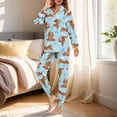 thumbnail image 3 of DISNIMO Dachshund Paw Printed Womens Pajama Sets Long Sleeve Sleepwear Nightwear Pjs with Long Pants Casual V Neck Ladies Lounge Sets, 3 of 7