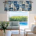 thumbnail image 2 of Window Valance for Kitchen,Abstract Blue Starfish Crab Rod Pocket Curtain Valances Short Curtains Drapes Panel,Vintage Ocean Shell Window Treatment Topper for Living Room Bathroom Bedroom Home Decor, 2 of 9