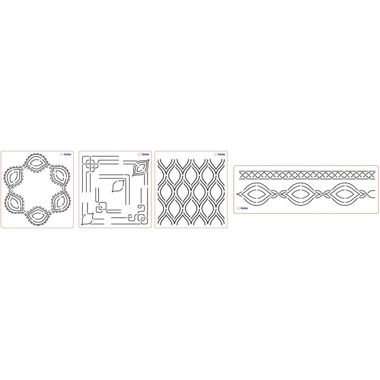 Crafter's Companion Threaders Quilt Stencil 4/Pkg-Medallion