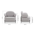 thumbnail image 6 of HomeRoots 520669 33 x 33.5 x 24.8 in. Grey & Black Fabric Cushioned Arm Chair, 6 of 10