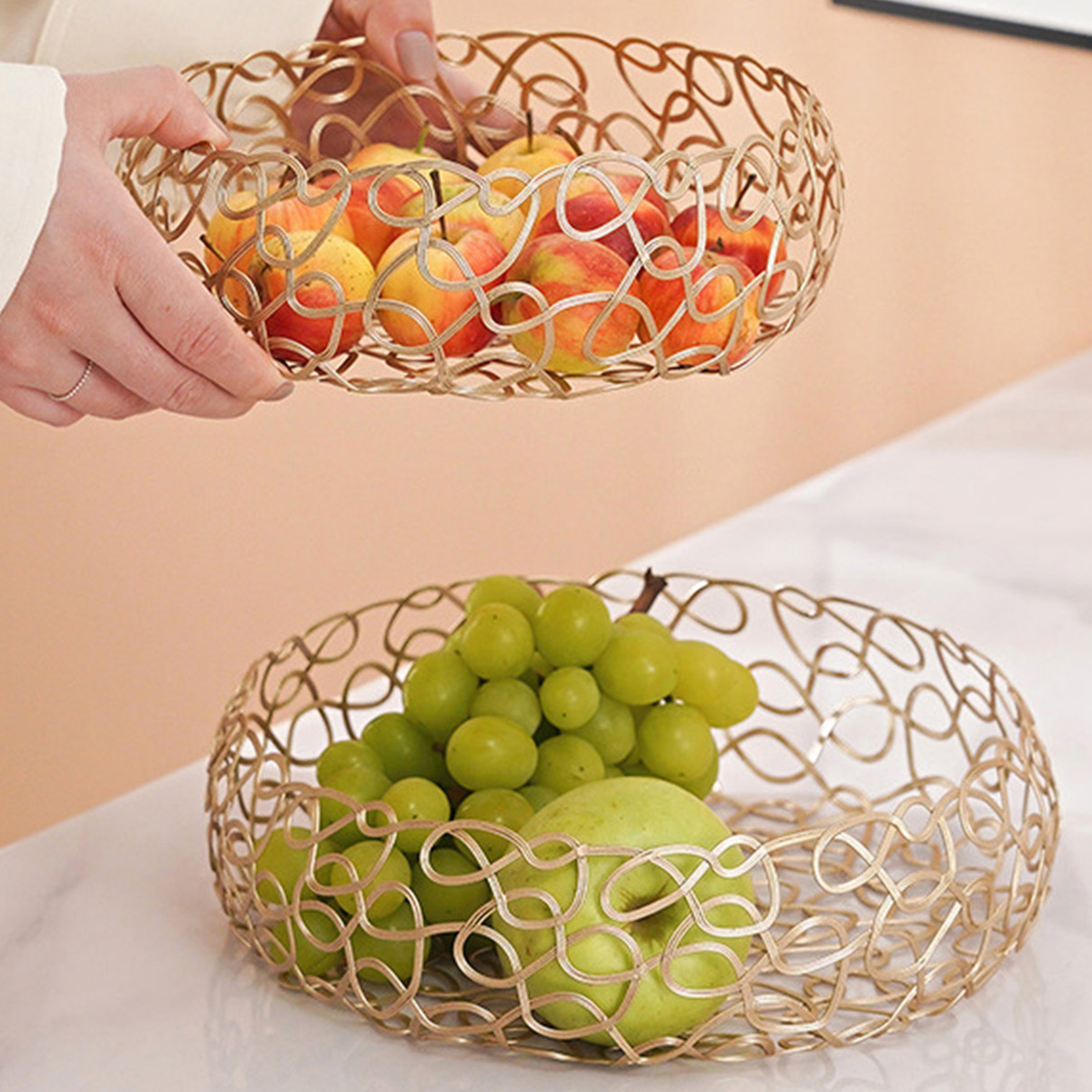 Cheers US Rustic Fruit Bowl, Basket Holder for Kitchen Counters,Table