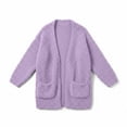 thumbnail image 7 of xaweyi Girls Fleece Jackets Winter Coats Warm Cosy Long Sleeve Open Front Plush Casual Outwear School Coats Lightweight Jackets,Sizes 11-12 Years, 7 of 7