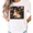 2-White, variant on UNISHE Women 4Th Of July USA Flag Cool Cat Fireworks Est 1776 Patriotic Short Sleeve Blue Tops