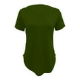 thumbnail image 4 of Green Womens Tops Womens T Shirts V Neck Summer Short/Long Sleeve Cotton Tops Tees Shirts for Women, 4 of 4