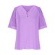 thumbnail image 5 of Tamaño Más Manga Corta Tops para Mujeres Verano Color Sólido Puff Manga Corta Suelta Moda Cuello Redondo Top, 5 of 6