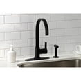thumbnail image 2 of Kingston Brass LS8710CTLBS Continental Single-Handle Kitchen Faucet with Brass Side Sprayer, Matte Black, 2 of 7