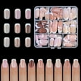 thumbnail image 1 of 9 Colors French Gel Nail Tips Pre-applied Base Coat & Tip Primer Pre-made French Nails Soft Gel Tips 15 Sizes Fake Nails False Nail Tips for Nail Art DIY, 1 of 7
