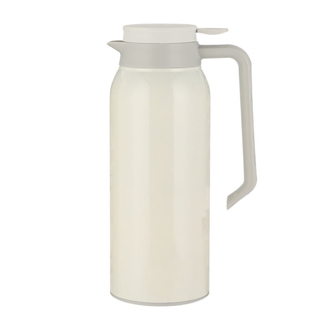 TureClos - Botella térmica portátil de acero inoxidable para cocina, comedor, hotel, hogar, interior y exterior, con asa, 1,5 l, color blanco