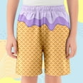 thumbnail image 4 of BloomJoy Toddler Ice Cream Shorts Boy 2-14T Summer Preppy Ice Cream Baseball Shorts Casual Elastic Waist Short-Pants with Pockets 2-3 Years Purple Summer Shorts, 4 of 5