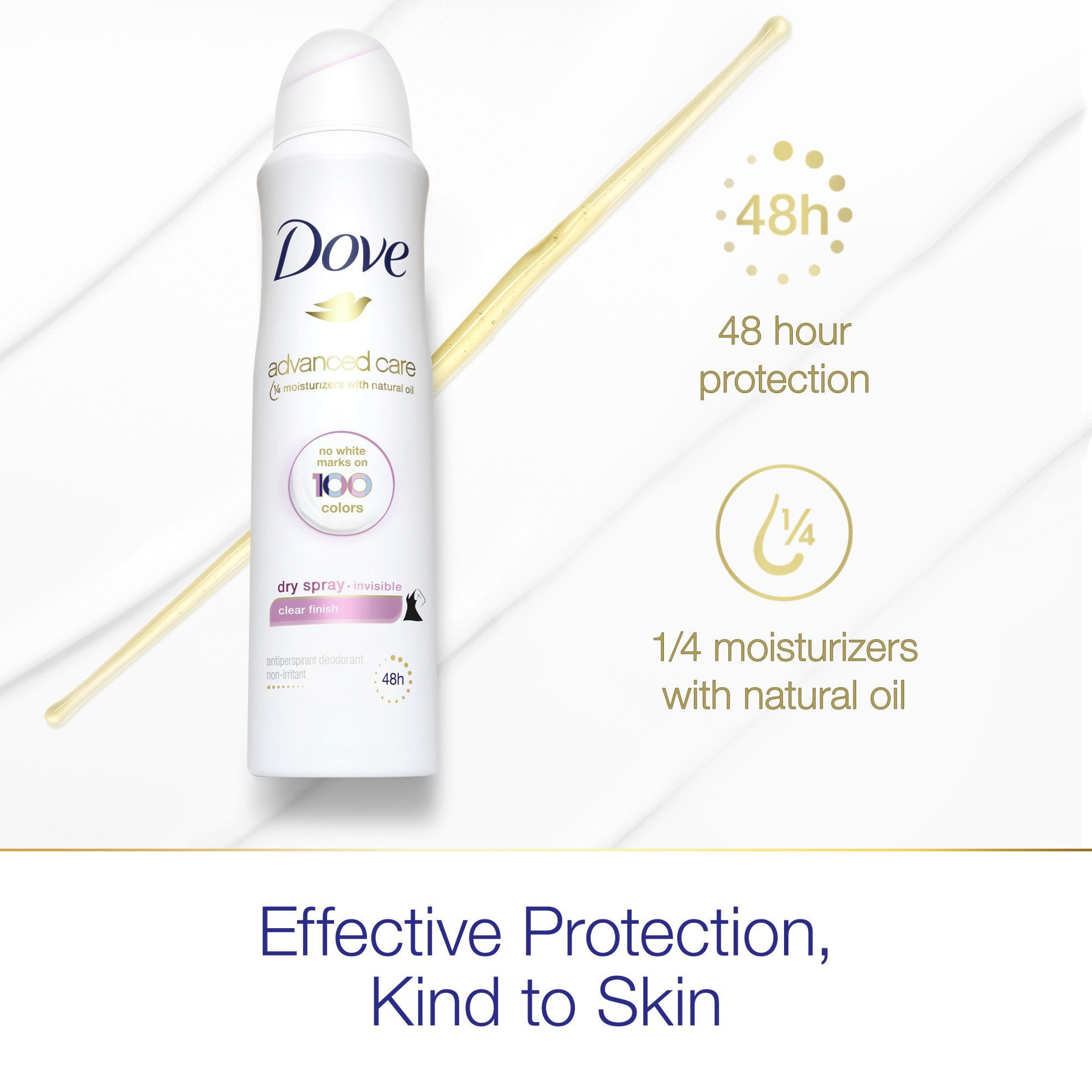 Dove Invisible Dry Spray Antiperspirant Deodorant, Clear Finish 3.8 oz (Packs of 3)