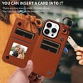 thumbnail image 4 of iPhone 14 PRO Case ,Card Slots Leather Wrist Strap Phone Cover for iPhone 14 PRO, 4 of 5
