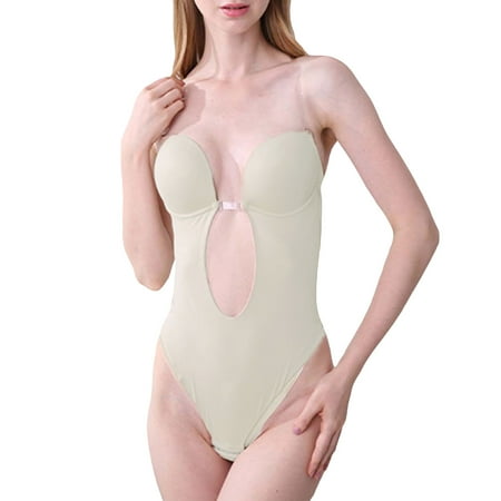 

Womens Inviishaper-Plunge Backless Body Shaper Bra Strapless Backless Shapwear Tummy Control Sexy Deep V Bra for Dress