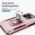 thumbnail image 2 of for iPhone 11 Pro Case, Slim Fit Military Grade Drop Tested Dual Layer Shockproof Case with 360 Ring Holder Kickstand Protective Rugged Car Magnetic Non-Slip Phone Case,Pink+Rose, 2 of 11
