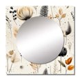 thumbnail image 2 of Designart "Monochrome Geometric Florals" 0 Square Mirror Wall Decor Bohemian - Large Grey Square Bathroom Mirror - Square Printed Wall Mirror Art, 2 of 5