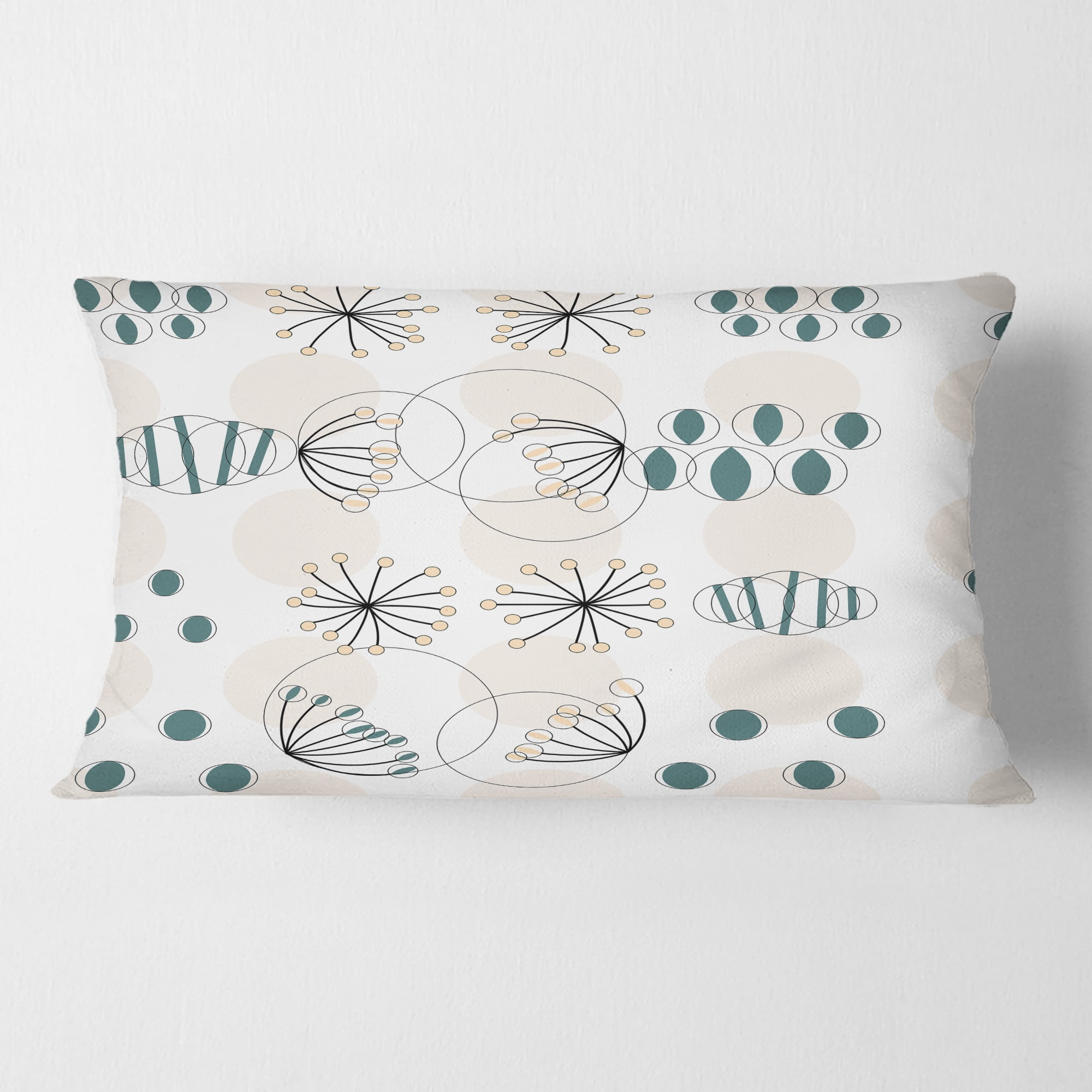 Designart Modern abstract geometric pattern' Mid-Century Modern Throw Pillow - 12x20
