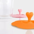 thumbnail image 4 of Yesbay 3 Pcs Cup Cover Cup Cover Food-grade Heart Handle Silicone Solid Color Anti-dust Cup Lid for Cup, 4 of 8