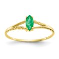 thumbnail image 1 of 10k Yellow Gold Emerald Birthstone Ring May Gemstone, 1 of 9