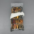 thumbnail image 2 of Ambesonne Live Laugh Love Bedding Set 4 Pcs, Values Words, Queen, Multicolor, 2 of 3