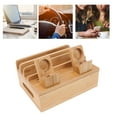 thumbnail image 4 of Charging Station Rack, 5 Ports Magnetic Design Slip Resistance Eco Friendly Bamboo Wood Charging Station  For Home For Electronics For Mobile Phones For Dorm Black,Natural Color, 4 of 8