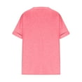 thumbnail image 4 of Mrat Workout T-Shirt Women's V-Neck Solid Color Oversized T-Shirt Tops Short Sleeve Workout Tops S-87 Pink-A M, 4 of 5