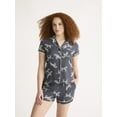 thumbnail image 2 of Joyspun Women's Dreamy Soft Collection Notch Collar Top and Shorts Pajama Set, 2-Piece, Sizes XS-3X, 2 of 6