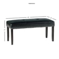 thumbnail image 5 of Pemberly Row Modern Transitional Ebony Faux Leather Dining Bench, 5 of 5