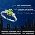 thumbnail image 2 of Gem Stone King 1.92 Ct Oval Green Peridot White Created Sapphire 925 Sterling Silver Ring, 2 of 6