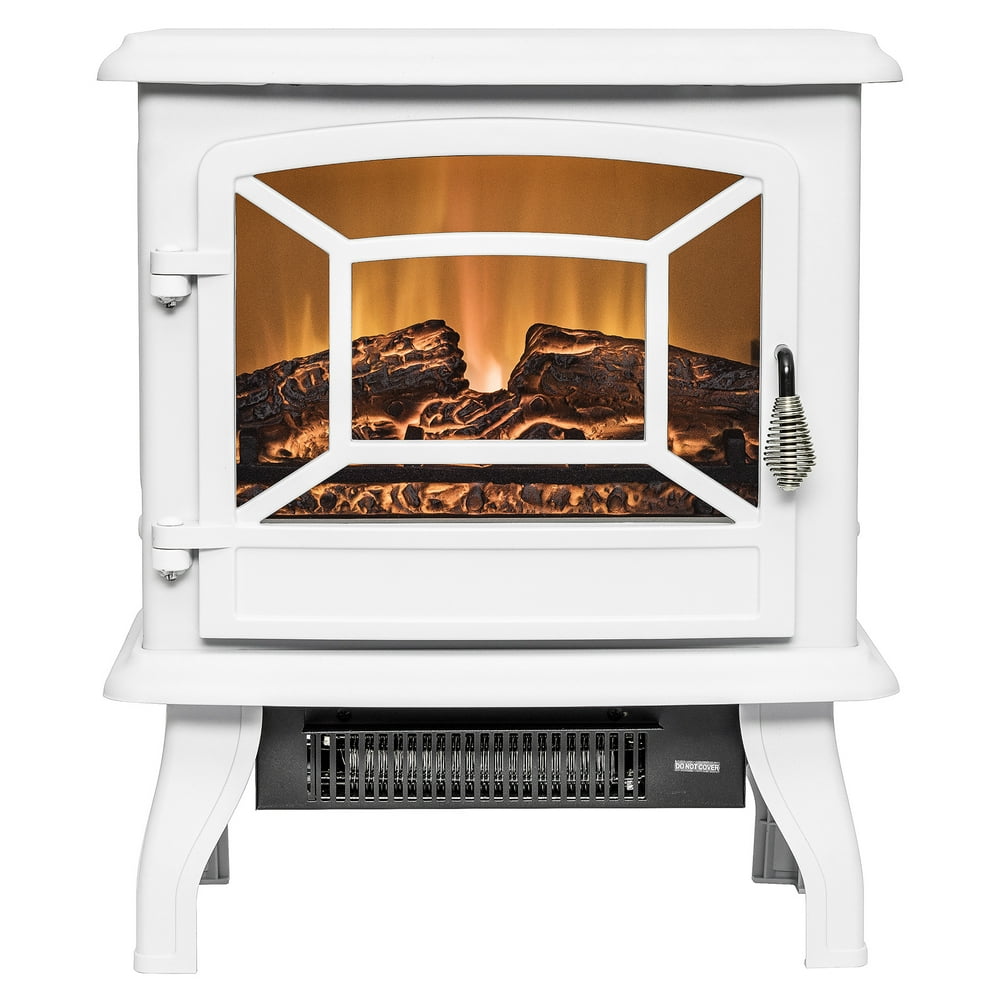 AKDY FP0080 20" Freestanding White Portable Electric Fireplace Heater