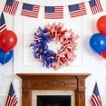 thumbnail image 4 of GFHFHITJ Patriotic Wreath for Front Door, Artificial Red White Blue Wreath Decorations, Summer Hanging Wreath for Memorial Day July 4th Home Decor, 4 of 6