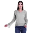 thumbnail image 4 of Moomaya Kurta Col Kurta Dentelle Détails Imprimé Manches Longues Tunique, 4 of 5