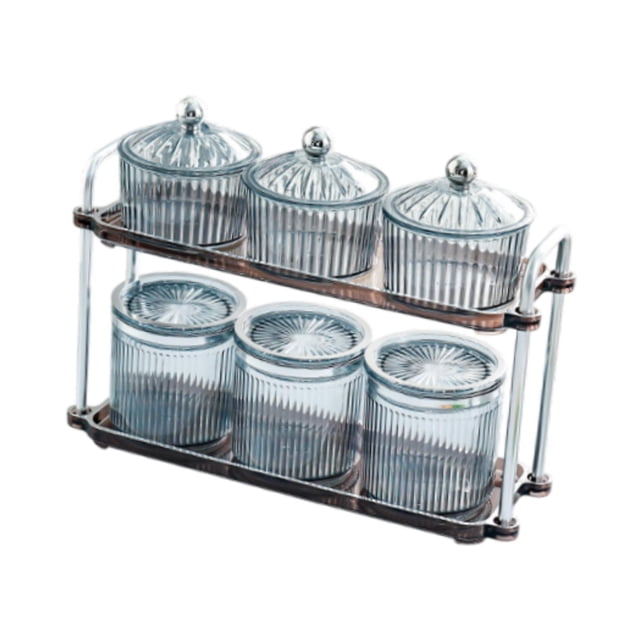 Contenedor secos, recipientes sellados para almacenar caramelos, bandeja dividida para refrigerios, bandeja para secos para el , Redondo Gris