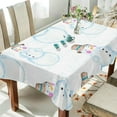 thumbnail image 4 of Coolnut Christmas Snowman Tablecloth, Waterproof Washable Polyester Square Table Cover, Durable Tablecloth for Kitchen Dining Table Party Decor, 60"X 120", 4 of 7