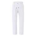 thumbnail image 2 of Men's Linen Blend Drawstring Casual Pants White L, 2 of 6