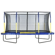 Machrus Upper Bounce 9' X 15' Gymnastics Style, Rectangular Trampoline Set with Premium Top-Ring Enclosure System - Blue/Yellow