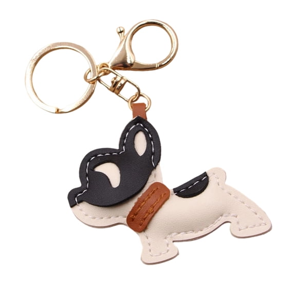 Adorable French Bulldog1eatherKeychain for Car Keys and Bag Charm Accessory1eatherKeychain Miniature French Bulldog Designs Handmade Gift Bag Accessories