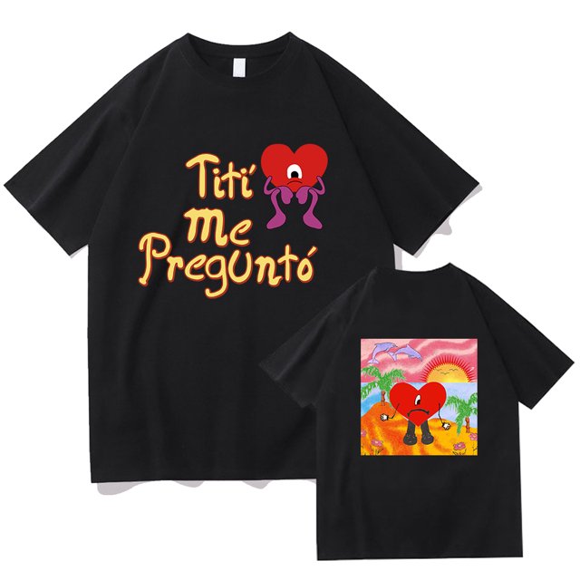 Camiseta de algodón con estampado de Titi Me Pregunto Camiseta holgada de gran tamaño con cuello redondo dibujos animados Unisex novedad de verano