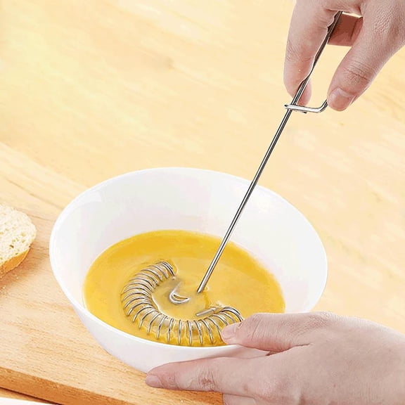 SLUOHZXI 1Pcs Stainless Steel Manual Egg Beaters with Spring Coil Design Removable Hand Whisk Mixers for Eggs Milk and Rust-resistant Kitchen Tools with Hanging