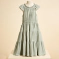 thumbnail image 6 of Trendfront Girls Light Green Dress Crew Neck Sleeveless Ruffle Casual Sundress Summer Outfit for Girls 3-10Y, 6 of 6