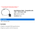 thumbnail image 2 of Hood Release Cable - Compatible with 1987 - 1991 Ford F-250 1988 1989 1990, 2 of 2