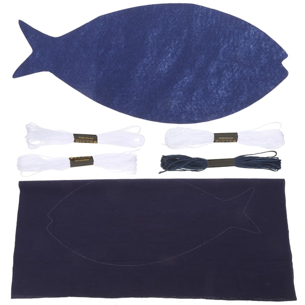 Kit de sashiko de pescado para principiantes, kit de manteles individuales bordados con sashiko, kit de bordado japonés a mano, kit de bordado para principiantes y adultos.
