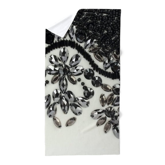 CafePress - Boho Floral Black Rhinestone - Large Beach Towel, Soft 30"x60" Towel with Unique Design