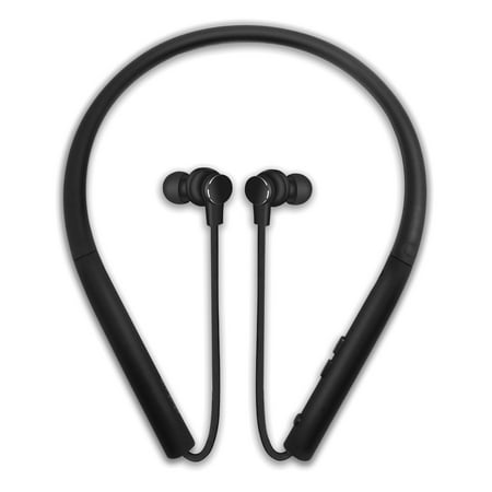 Photive Flex Wireless Neckband Earbud Bluetooth Headphones. Comfortable Lightweight Silicone Thats Sweatproof and Secure-Fit 12-Hour Battery and