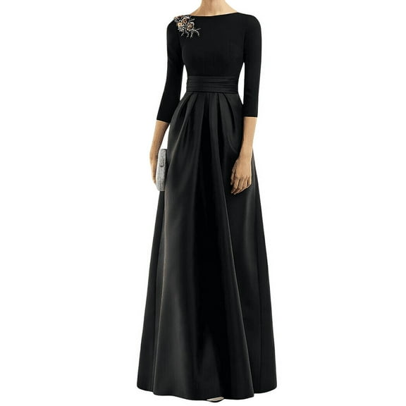 Modern Women Black Taffeta Skirt with One Pocket Perfect for Weddings Parties Any Special Event