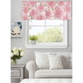 thumbnail image 3 of Curtain Valance for Windows,Farmhouse Pastoral Flower Leaf Kitchen Valances Rod Pocket Short Curtains,Seamless Pink Rose Floral Window Treatment Panel for Bedroom Bathroom 42x12in, 3 of 9