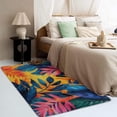 thumbnail image 3 of Tropical Leaf Rug 4x6-2x3 Rug - Tropical Leaf Rug - Monstera Palm Leaves Area Rug - Colorful Plant Rugs - Hawaiian Carpet, 3 of 7