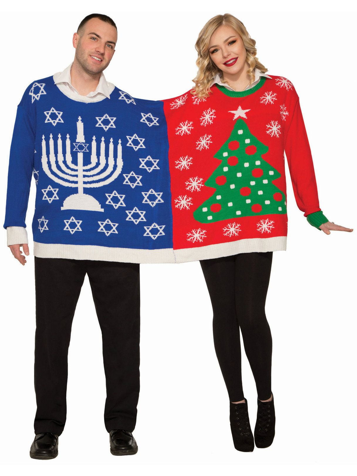 interview beat Lover Christmas for Two Christmas/Chanukah Sweater - Walmart.com