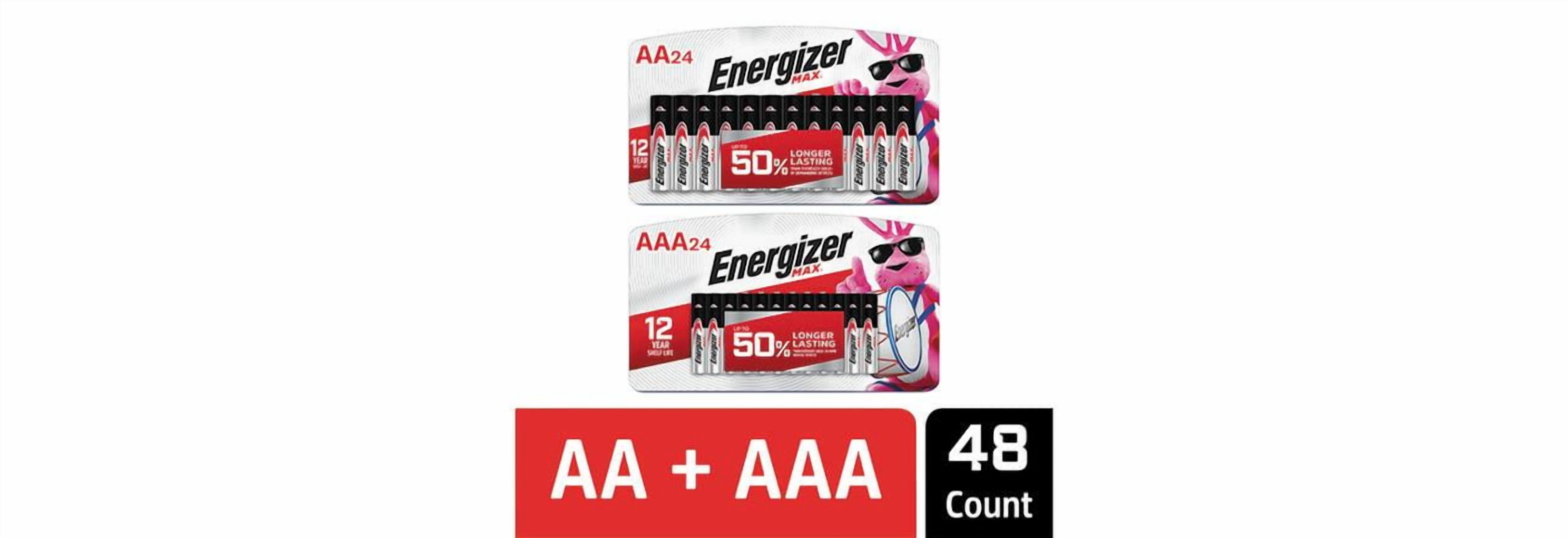 Energizer MAX AA Batteries and AAA Batteries (48 Pack Total)