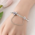 thumbnail image 3 of MULA European 925 Sterling Silver CZ Heart Clasp Snake Bracelet for Charms Women Jewelry, 3 of 6
