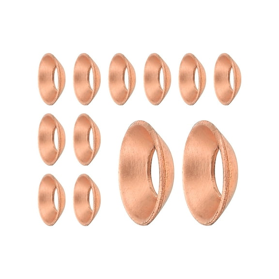12PCS Copper Flare Gasket, 1/4" Tube Size, Suitable for 6.35mm Copper Pipe, Fittings for Air Conditioner Refrigeration Accessories