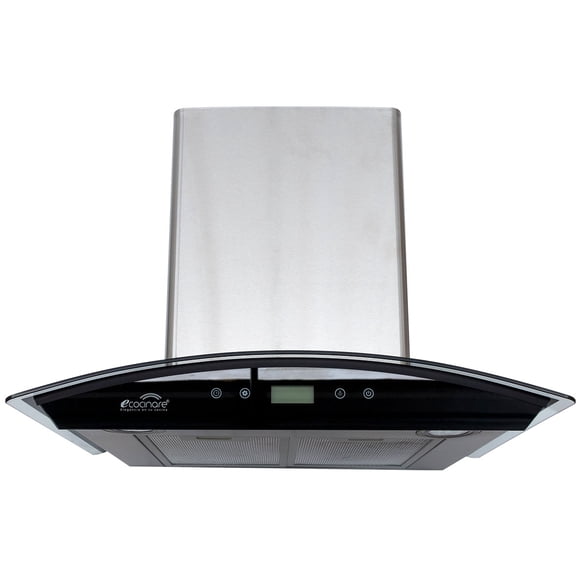 Campana De Cocina Ecocinare 60 cm De pared Acero Inoxidable y Vidrio templado con 3 velocidades